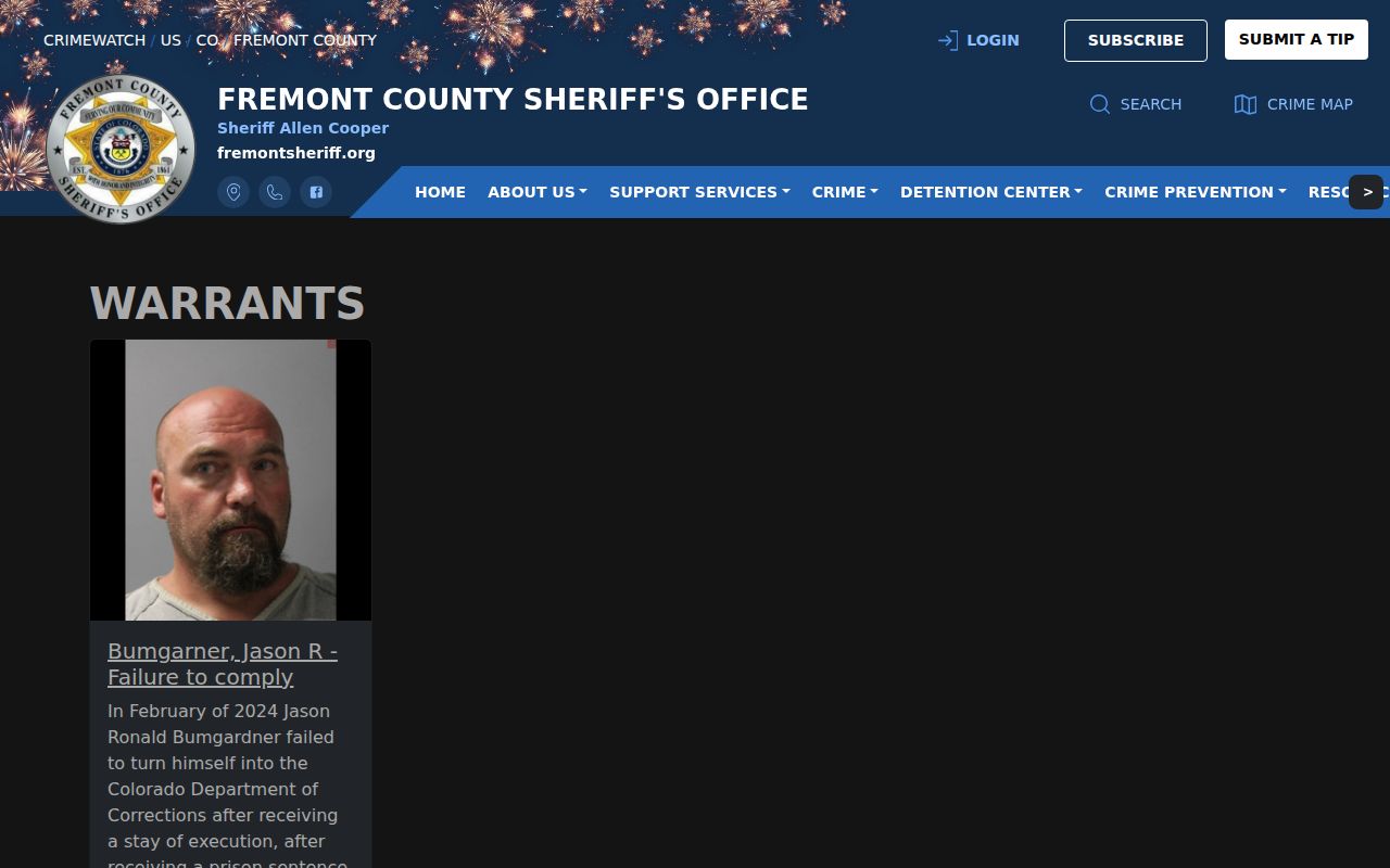 Fremont County arrest and warrant lookup